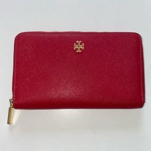 Like New Tory Burch Saffiano Leather Zipper Wallet
